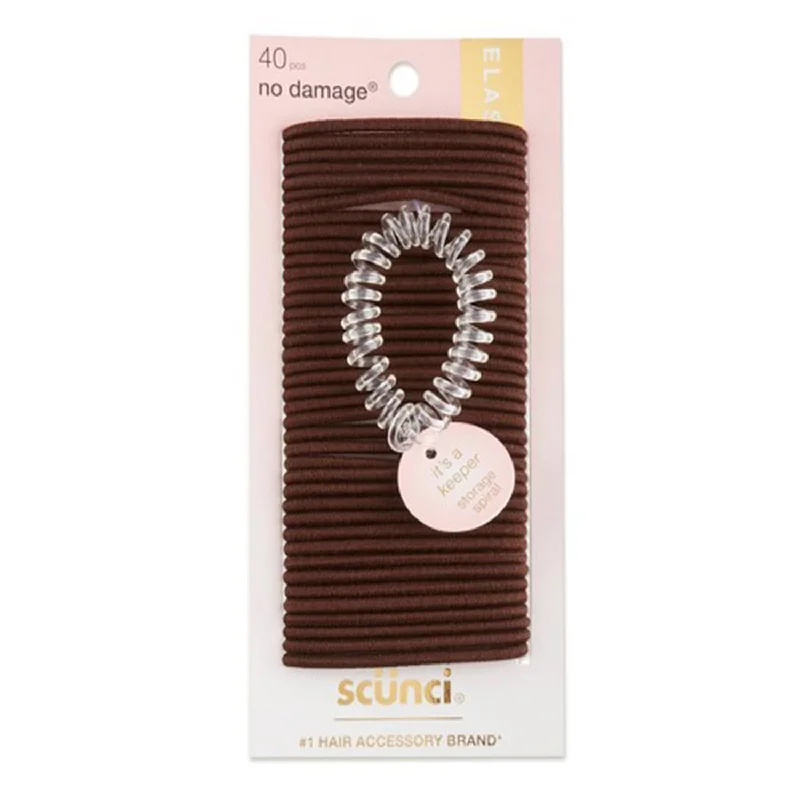 Scunci Brown Elastics With Spiral 40pcs