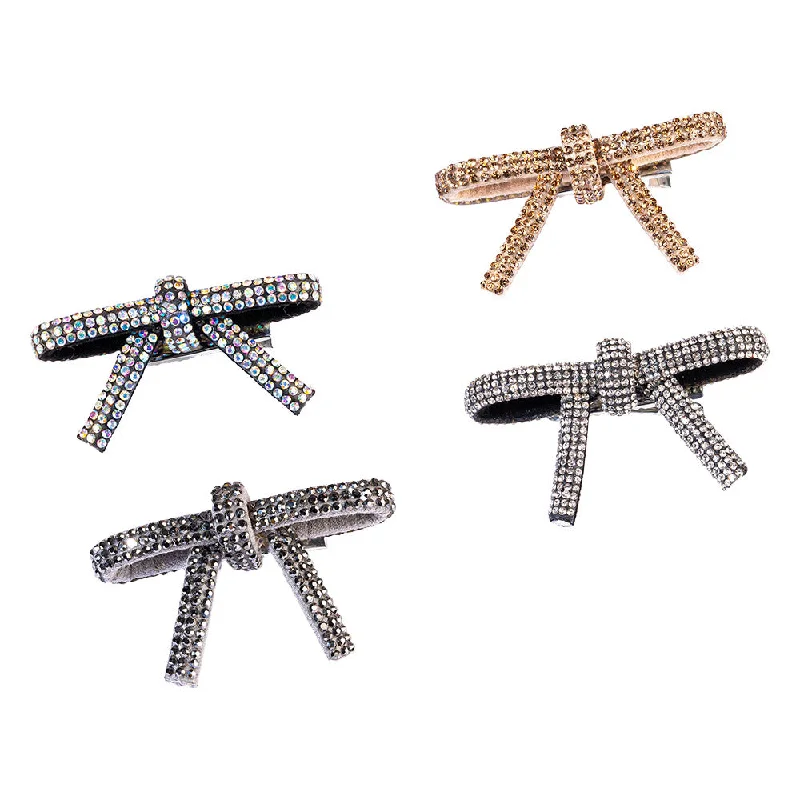 Multi Crystal Hair Bows Alligator Clip - Set of 4