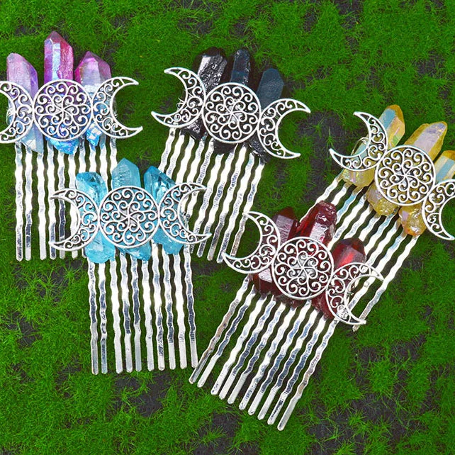 Wholesale Natural Crystal Hair Comb Hair Clips