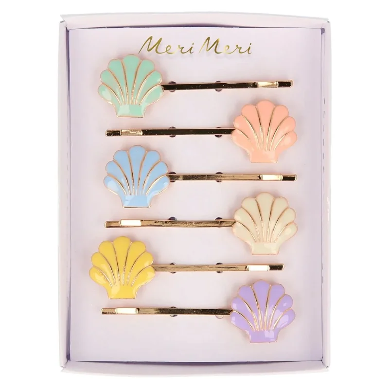 Enamel Shell Hair Slides