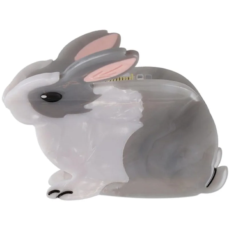 Bow's by Stær Rabbit Hair Clip - Grey/White