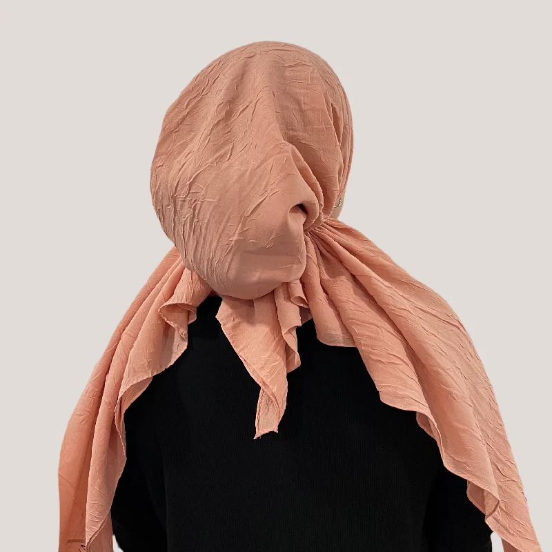 Peach Bamboo Pre-Tied Scarf