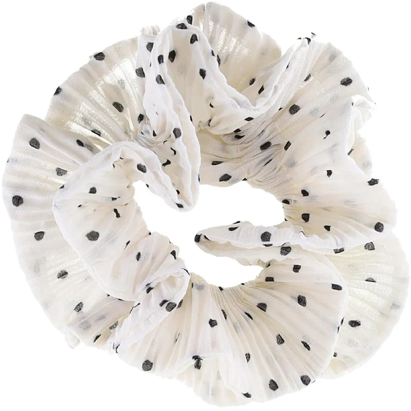 Bow's by Stær Kaisa Scrunchie - White/Black Dots