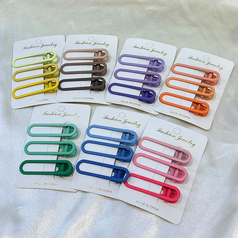 Wholesale Candy Color Side Metal Hair Clips