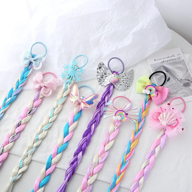 Wholesale Colorful Wig Braid Fabric Hair Scrunchies