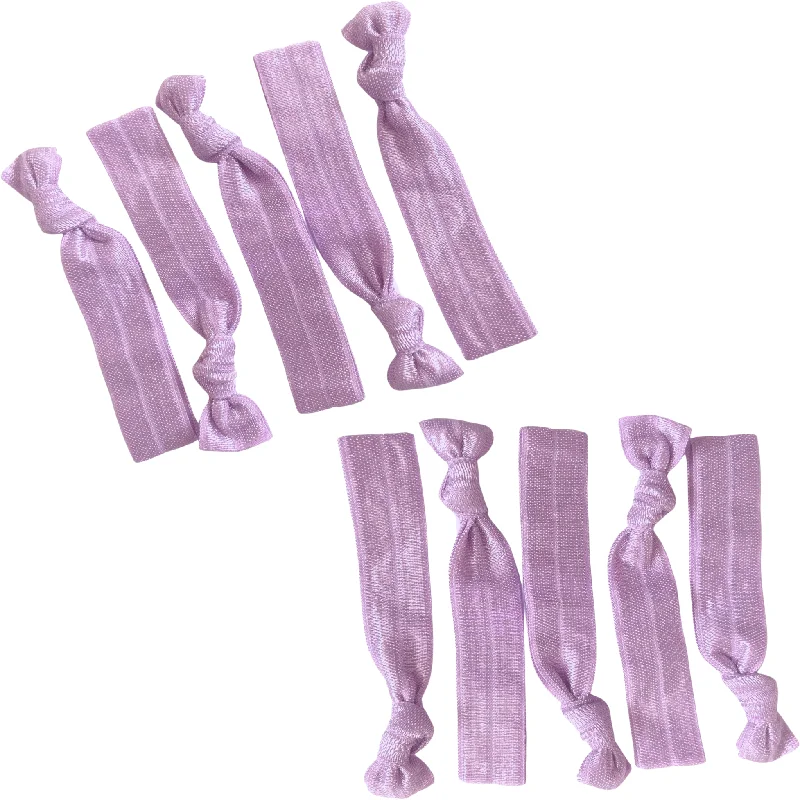 Light Purple Ribbon Hair Ties - 10