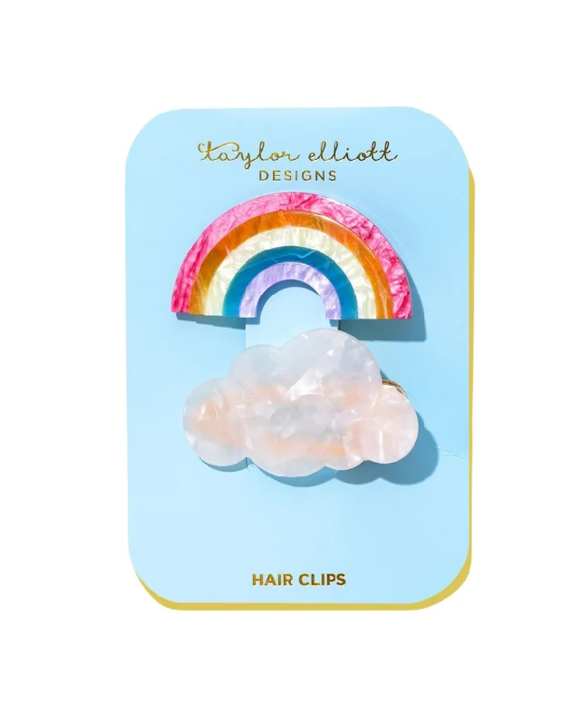 Rainbow + Cloud Hair Clip Set