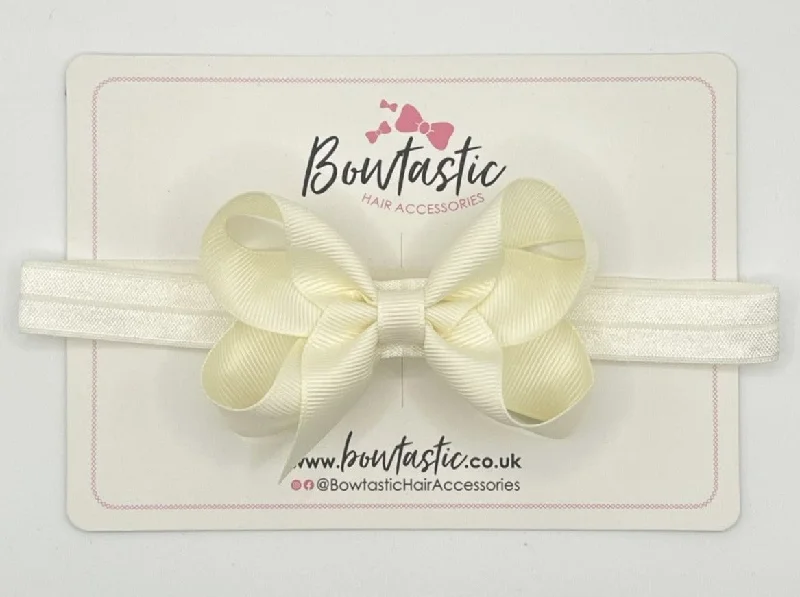 3.5 Inch Baby Headband - Antique White