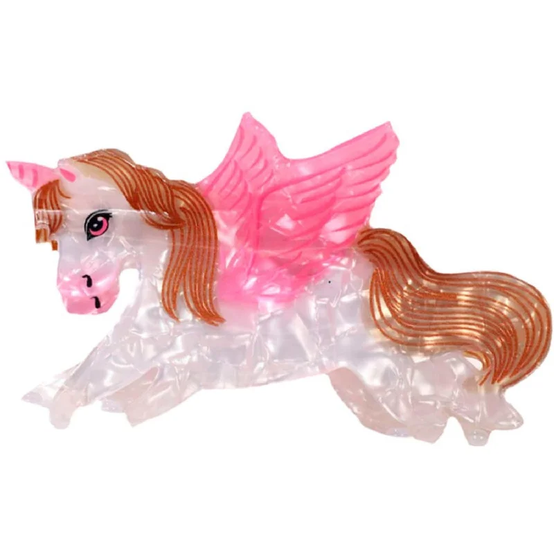 Bow's by Stær Unicorn Hair Clip - White/Pink