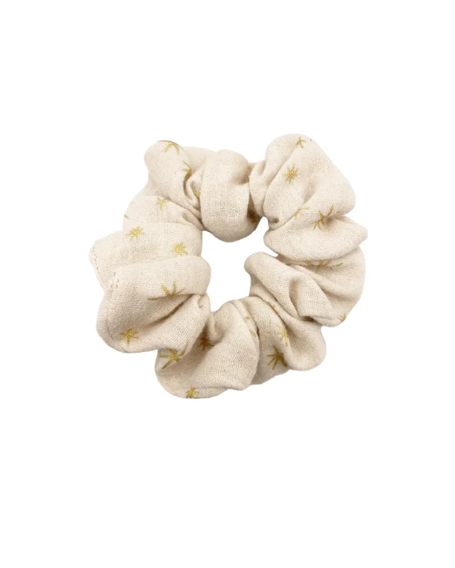 Cream Metallic Star Scrunchie