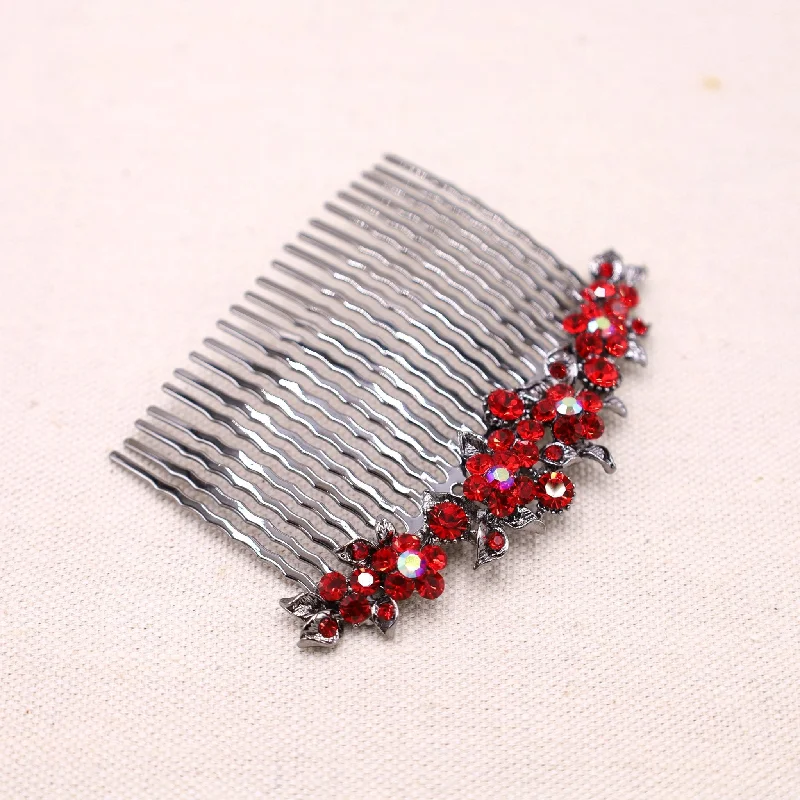 Red Crystal Hair Comb