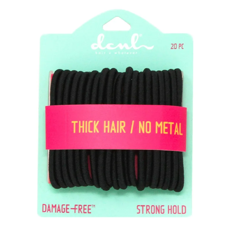 Thick Hair Elastics Black 20pcs