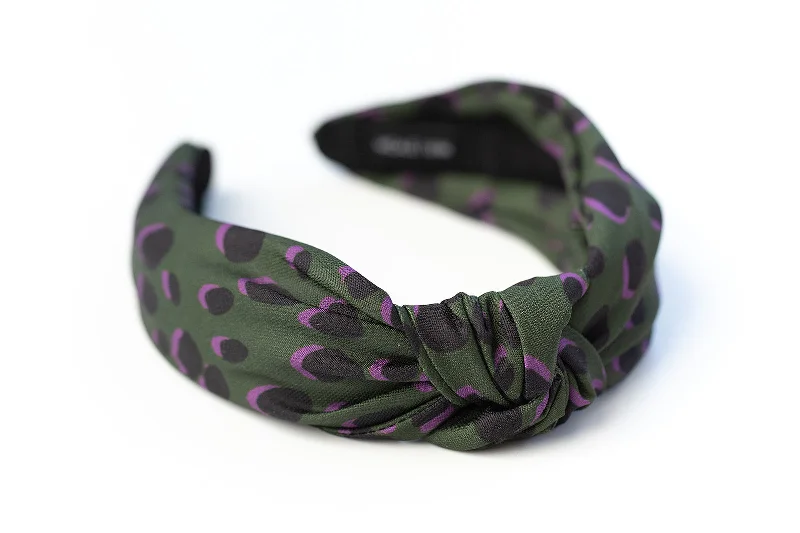 Olive Green Dot Headband