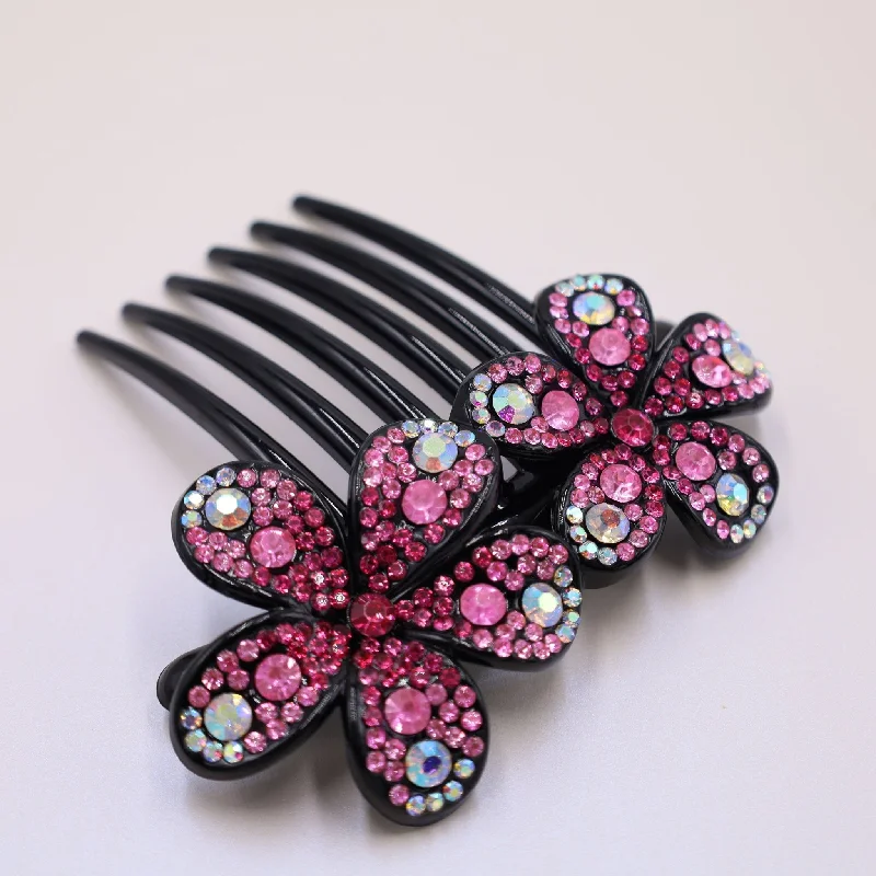 Long Leg Non Slip Hair Comb With  Rhinestones