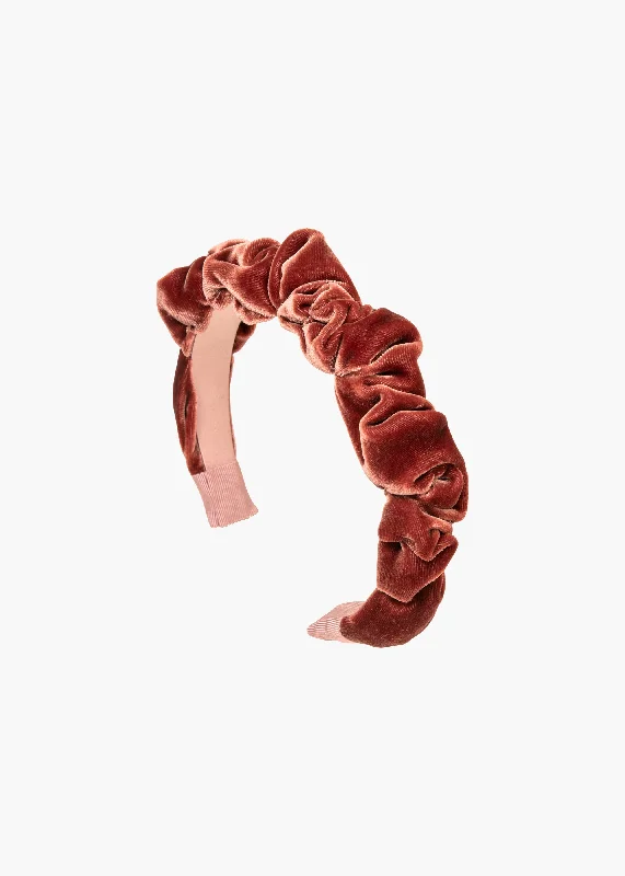 Lia Headband in Velvet -- Antique Rose