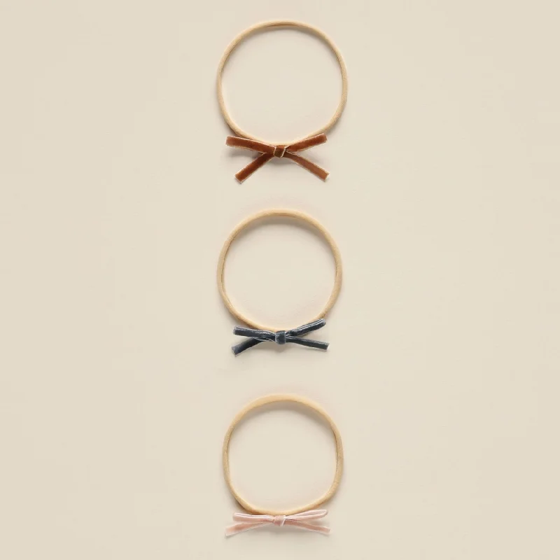 Velvet Bow Headbands - Midnight / Antique / Copper