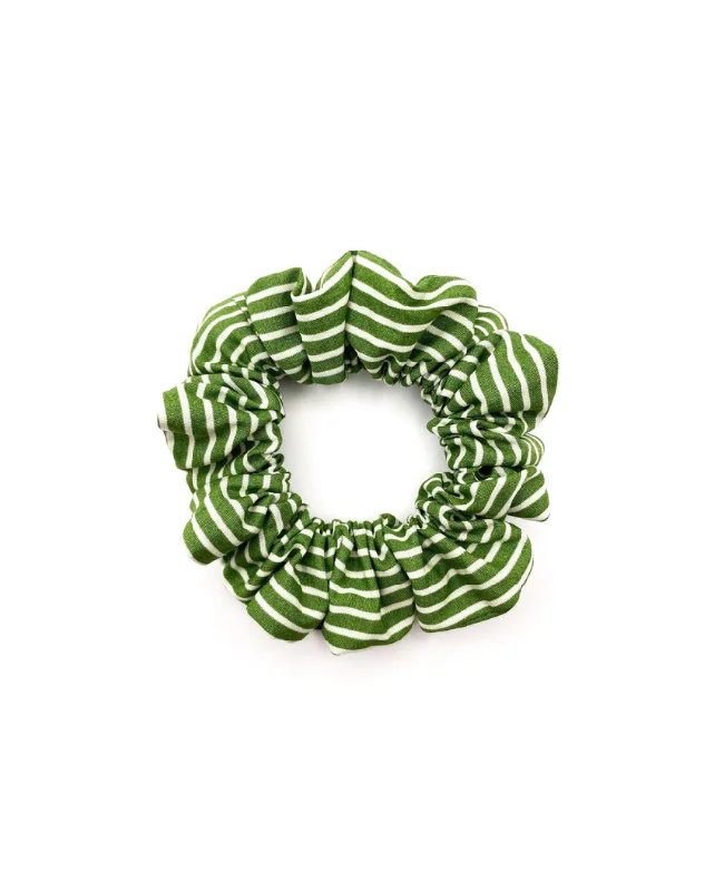 Green Stripe Scrunchie