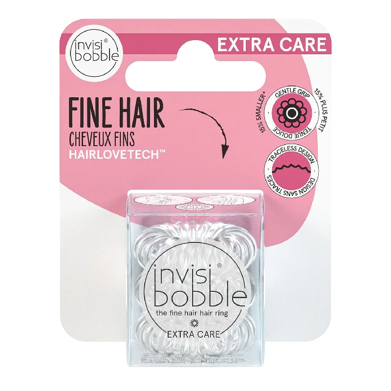 Invisibobble Extra Care Hair Rings Crystal Clear 3pcs