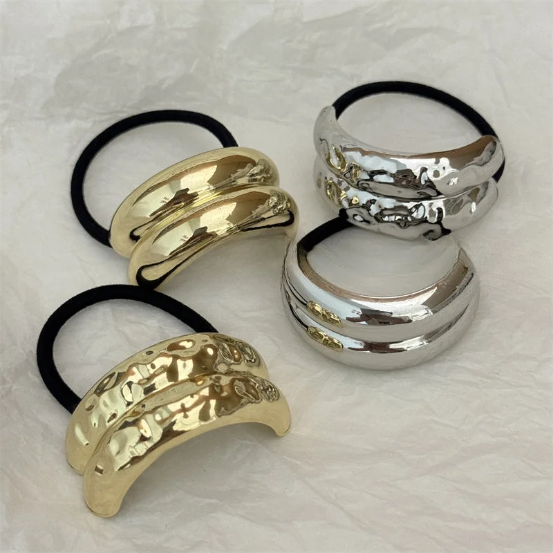 Wholesale Personality Design: Alloy Concave and Convex Elastic Hair Ring