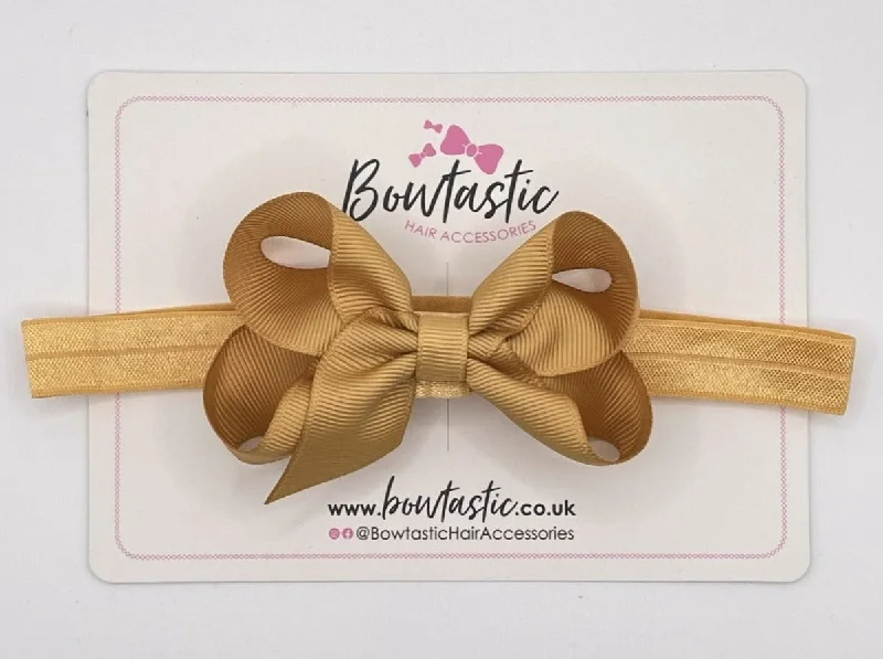 3.5 Inch Baby Headband - Old Gold