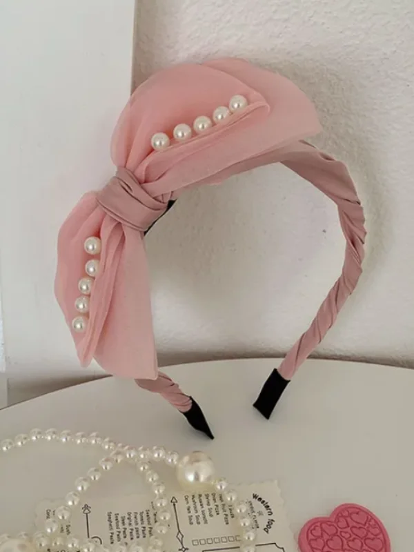 Large Bow Pearl Headband