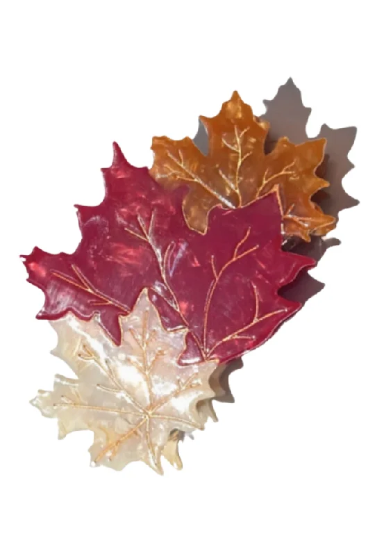 Hand-Painted Maple Leaves Claw Clip