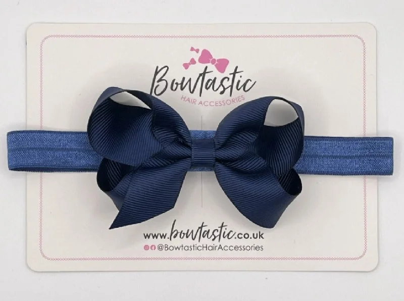 3.5 Inch Baby Headband - Navy