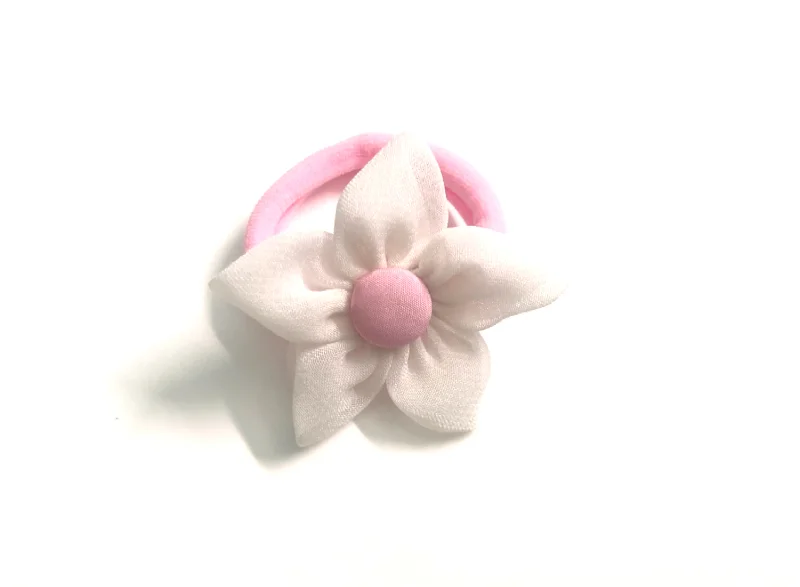 Flower Hair Tie - White