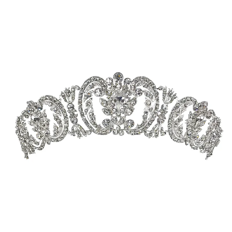 Emilia Vintage Crystal Silver Tiara