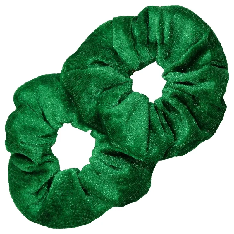 Green Velvet Scrunchies - 2 Pack