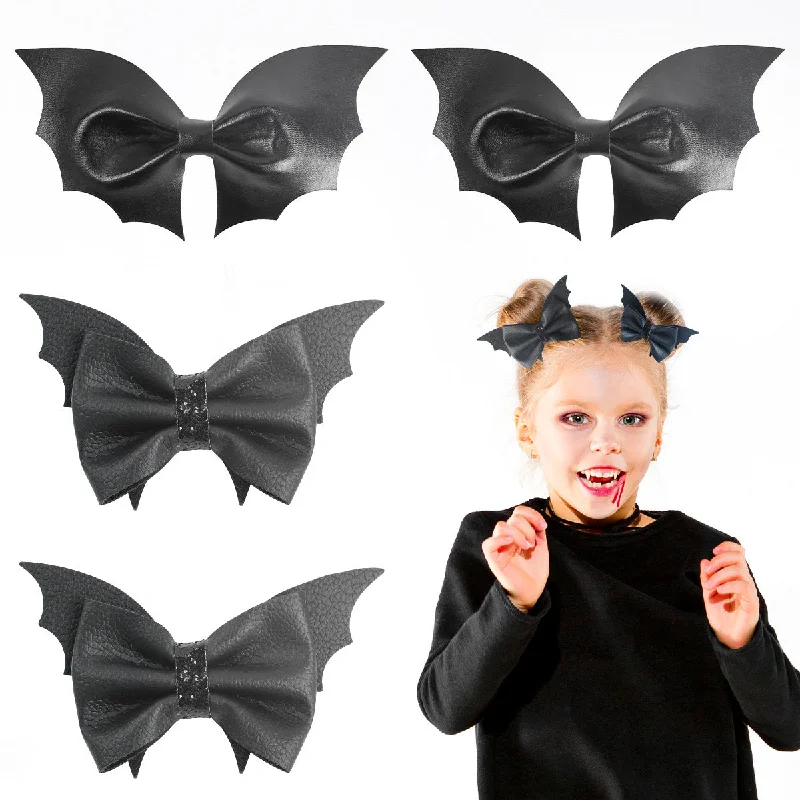 Wholesale Leather Batwing Kids Hair Clips