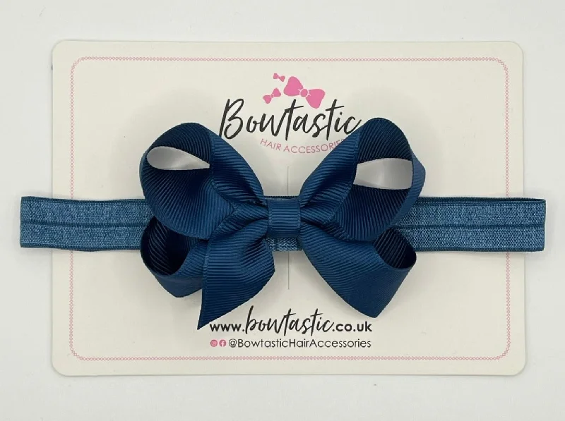 3.5 Inch Baby Headband - Light Navy