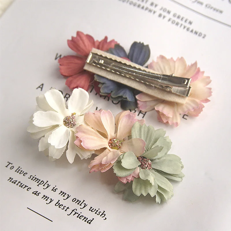 Wholesale Flowers Summer Cloth Hair Clips