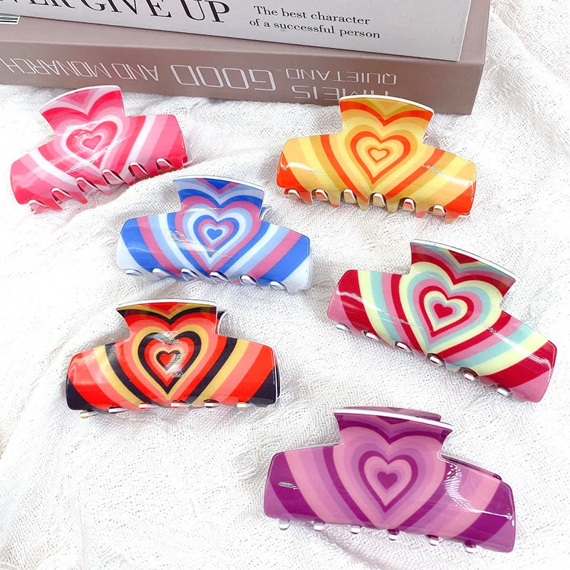 Wholesale Heart Acrylic Hair Clips