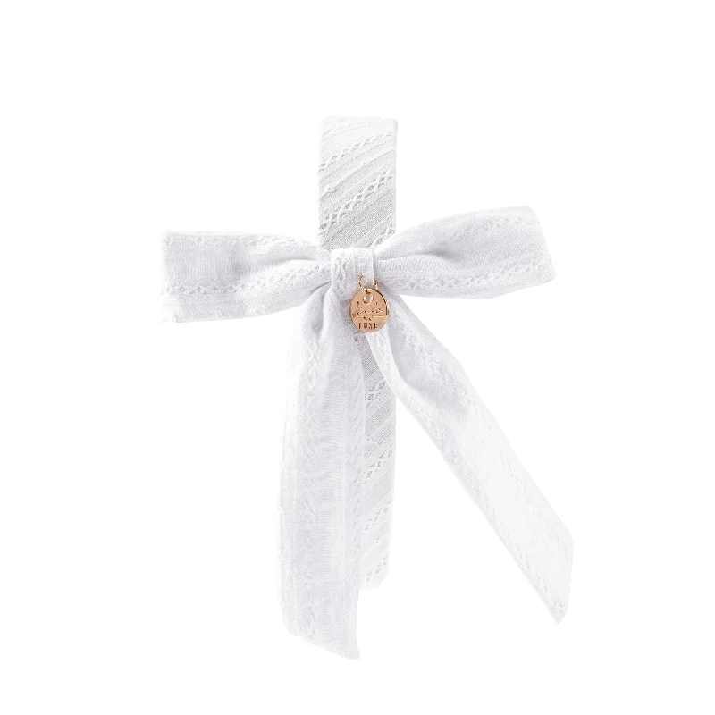 Halo Luxe Forever Eyelet Side Bow Headband - White