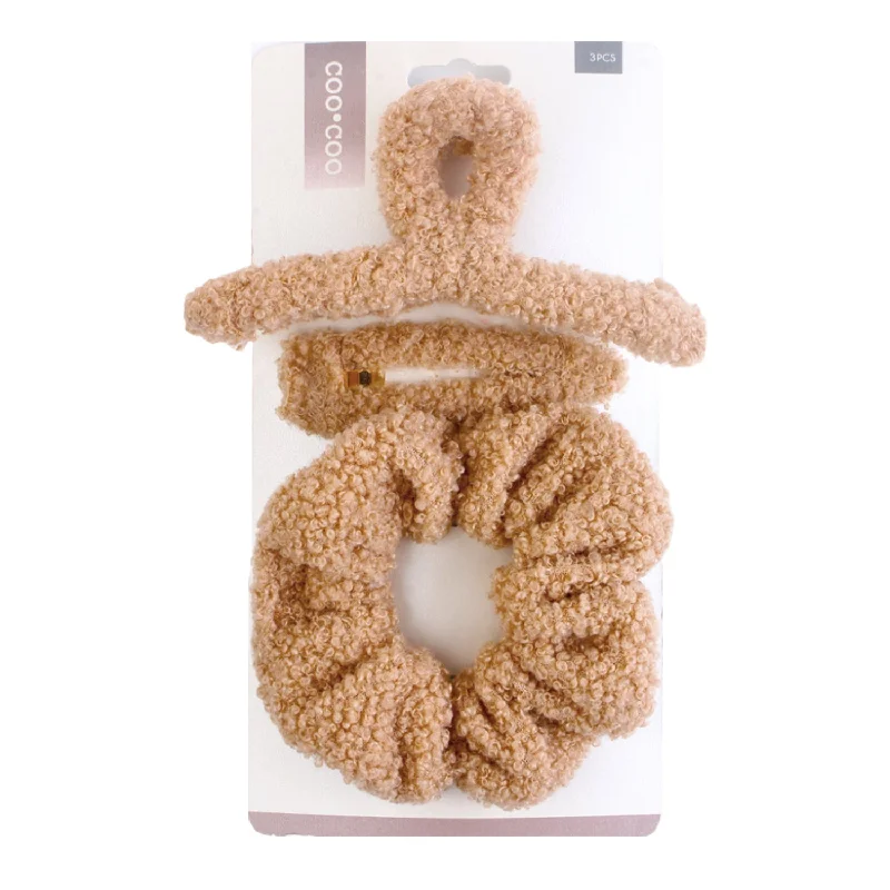 Coo Coo Plush Claw Clip & Pin & Scrunchie Set 3pcs