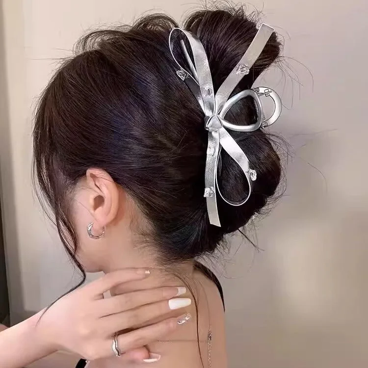 Wholesale Oversized Silver Bow Clip