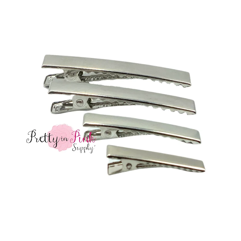 Silver Alligator Clips with Teeth - Pack of 5