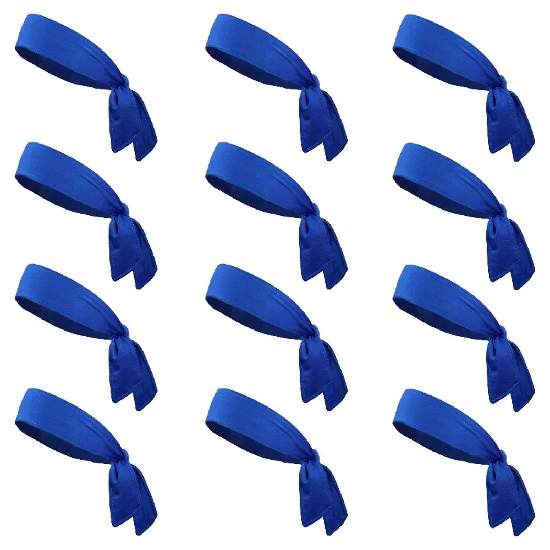 Blue Tie Headbands - 12 Pack