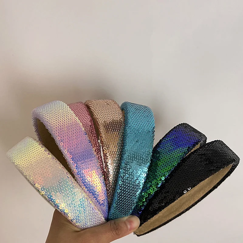 Wholesale Sequin Sponge Wide Edge Hair Clips