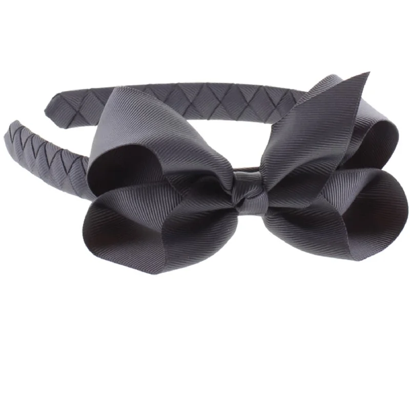 Bow's by Stær Hairband Classic Large Bow - Anthracite