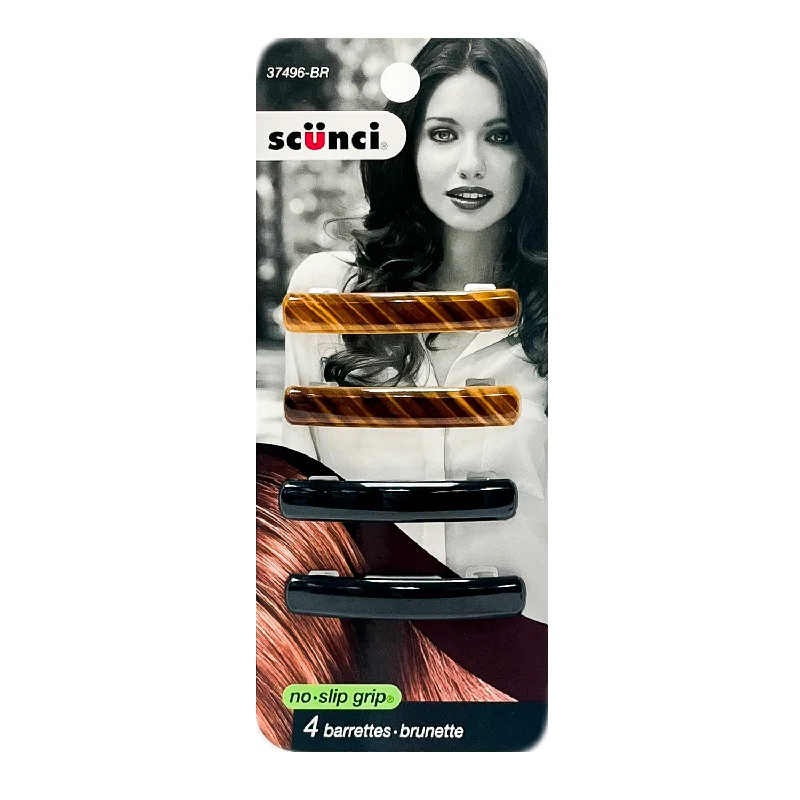 Scunci 4 Barrettes & Brunette