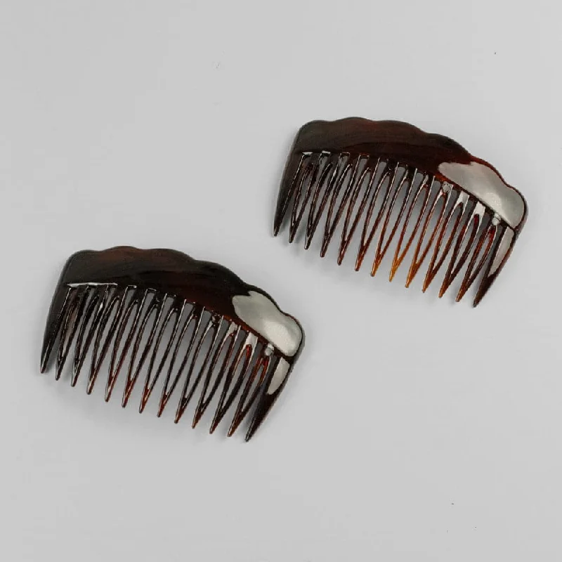 2x Scalloped Edge Side Combs