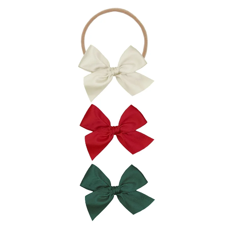 Satin Bow Headband 3 Pack - Small