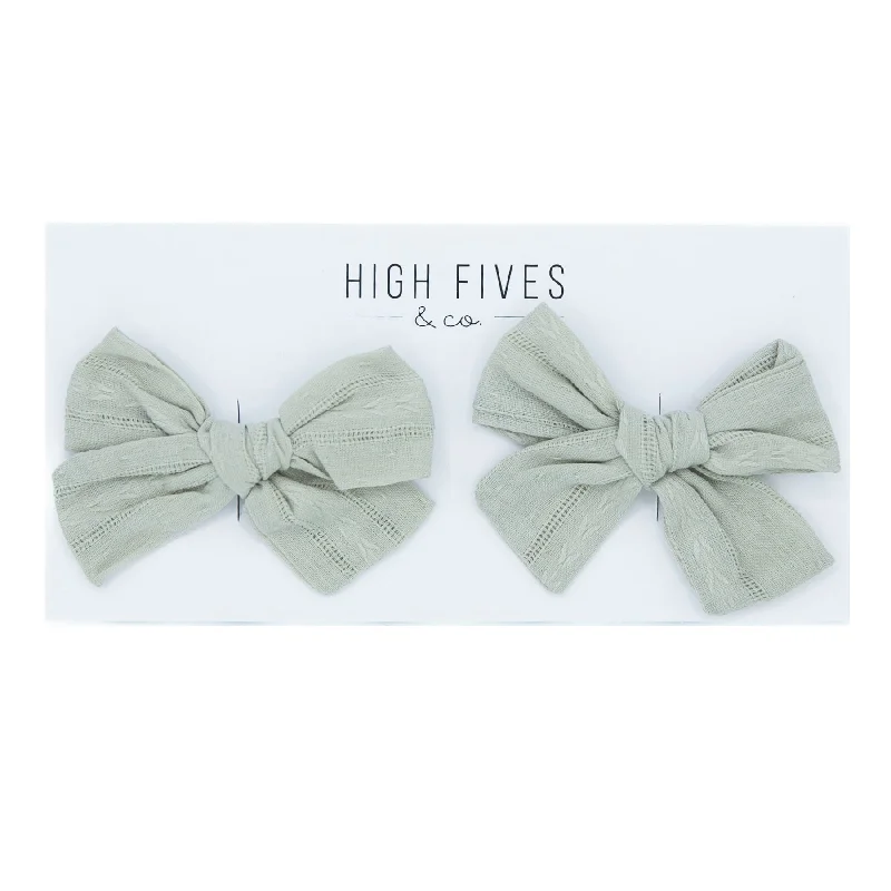 Textured Bow Clips - Piggy Set