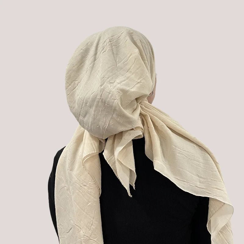 Vanilla Cream Bamboo Pre-Tied Scarf