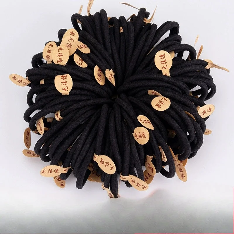 Wholesale Leather Case, Women's Black Rubber Band, Women's Hair Tie, High Elasticity, Durable Hair Rope