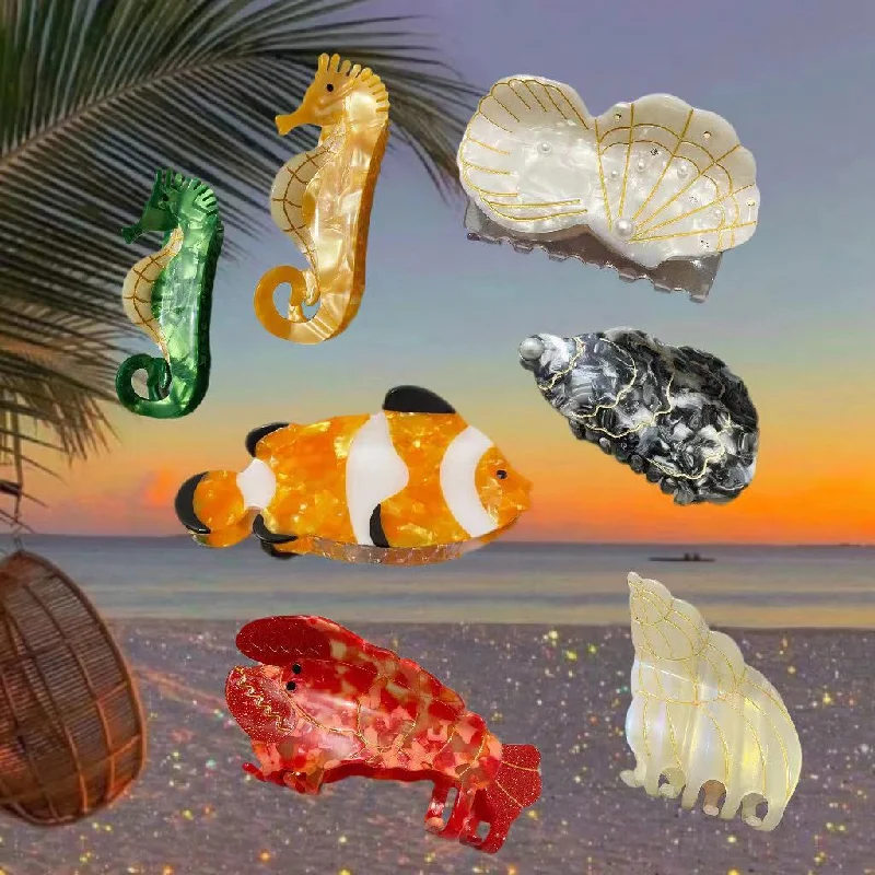 Wholesale Acetate Marine Bio Hair Clips