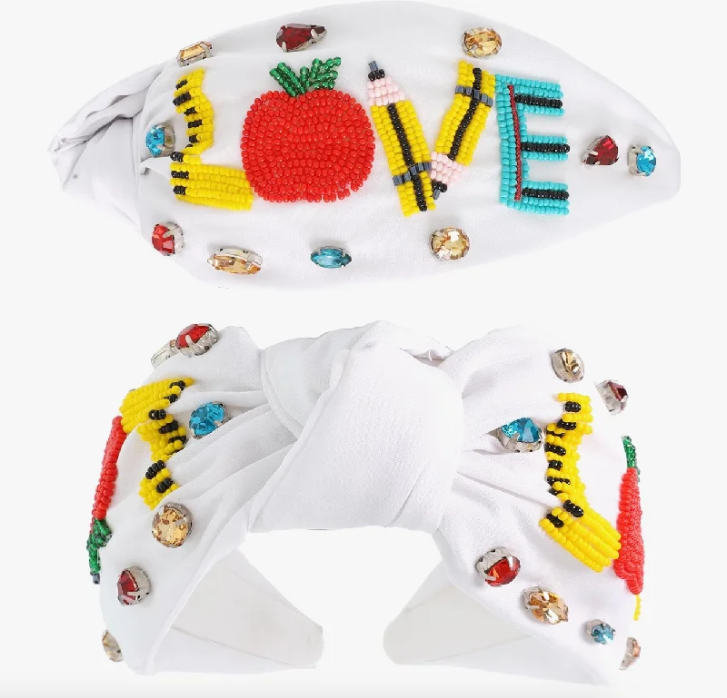 Teacher LOVE Hard Headband (white)