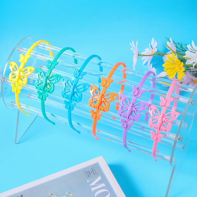 Wholesale Three-dimensional Hollow Butterfly Candy Color Headband